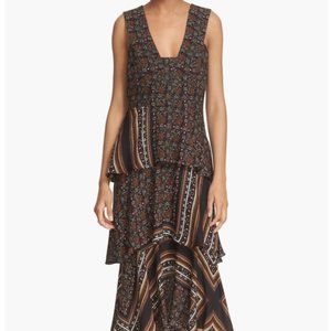 NWT A.L.C. 'Hayley' Tiered Print Silk Dress